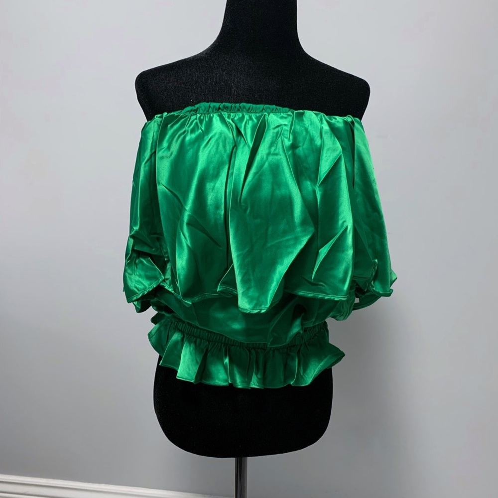 NWT RACHEL LYM  SWIM TOP COVER Up green - XS